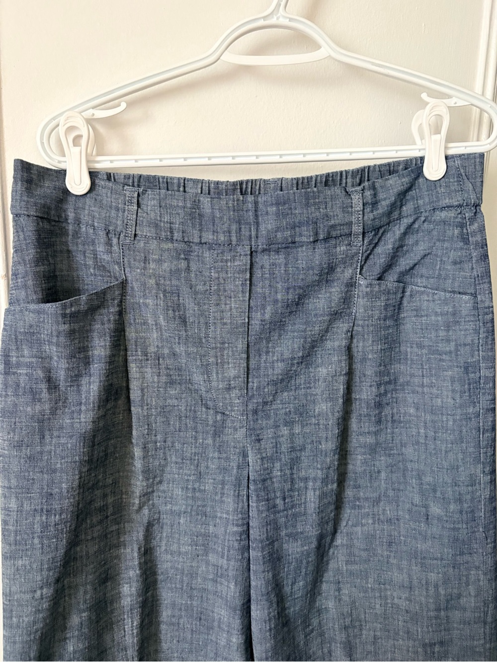 Women’s Flat Front  Chambray Dress Pants - Blue